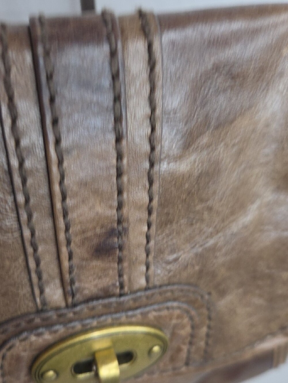 Vintage Fossil Brown Leather Shoulder Bag - Picture 7 of 11